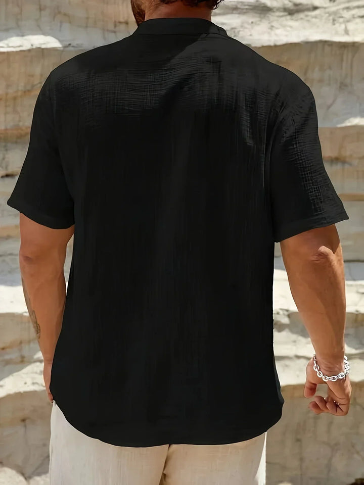 Camicia estiva elegante con colletto alto