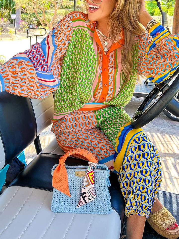 Josephine | Camicia Unica Colorata con Look Tropicale