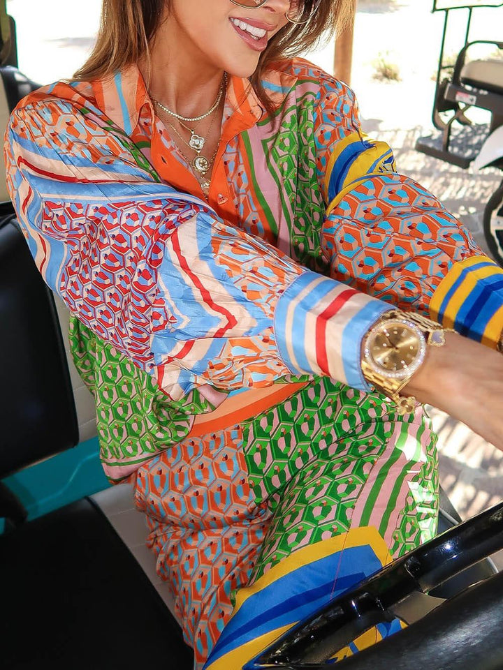 Josephine | Camicia Unica Colorata con Look Tropicale