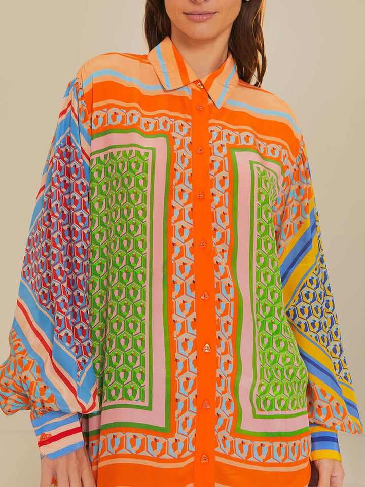Josephine | Camicia Unica Colorata con Look Tropicale