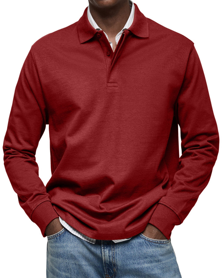 Camicia Poloshirt Casual a Maniche Lunghe