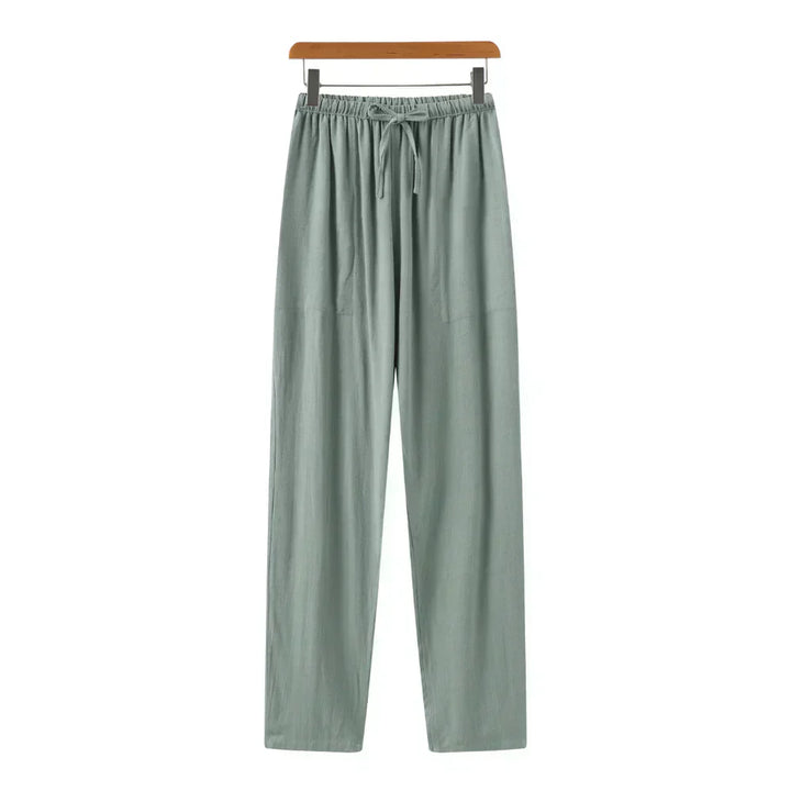 Pantaloni slim in lino