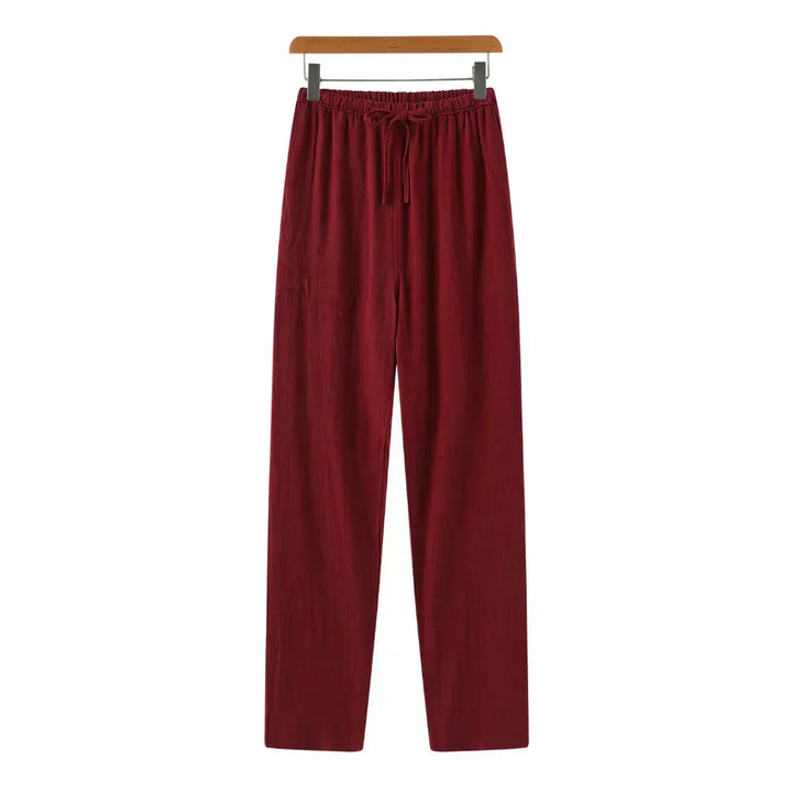 Pantaloni slim in lino