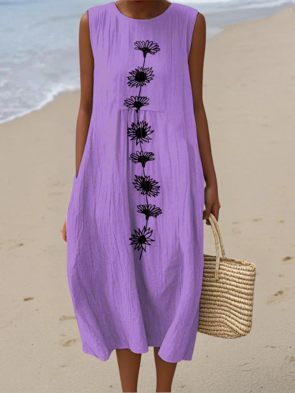 Emma™ Abito Midi Viola Bloom