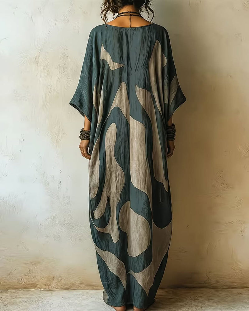 Meraviah | Kaftano Maxi a Stampa Optical