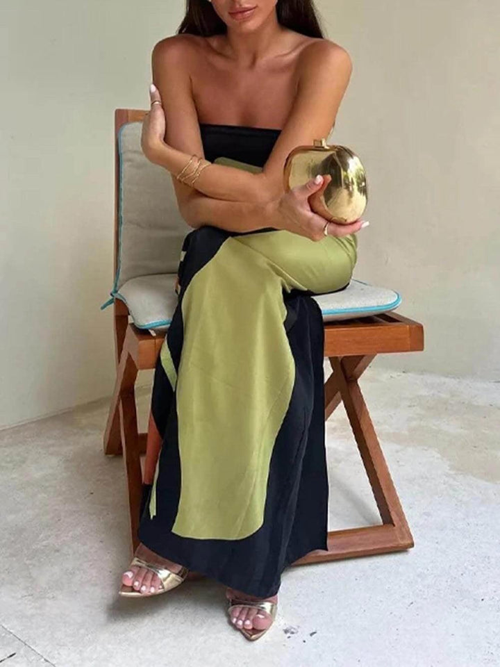 Joan | Abito da sera maxi stampato senza maniche in stile costiero