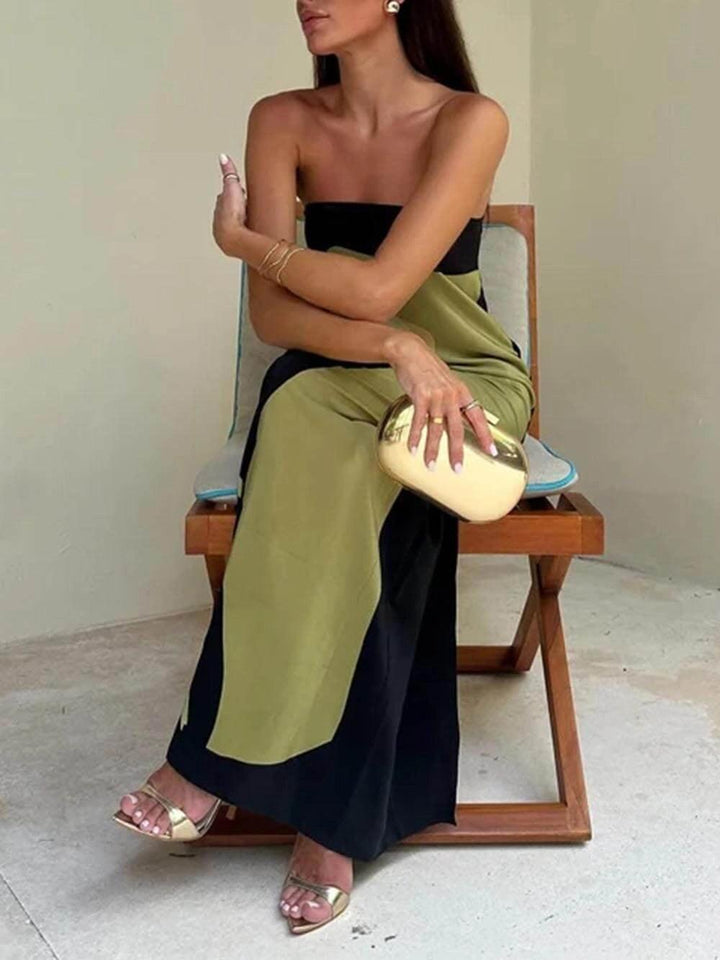 Joan | Abito da sera maxi stampato senza maniche in stile costiero