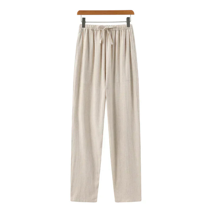 Pantaloni slim in lino