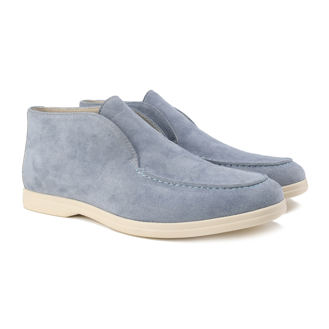 Mocassini alti in camoscio
