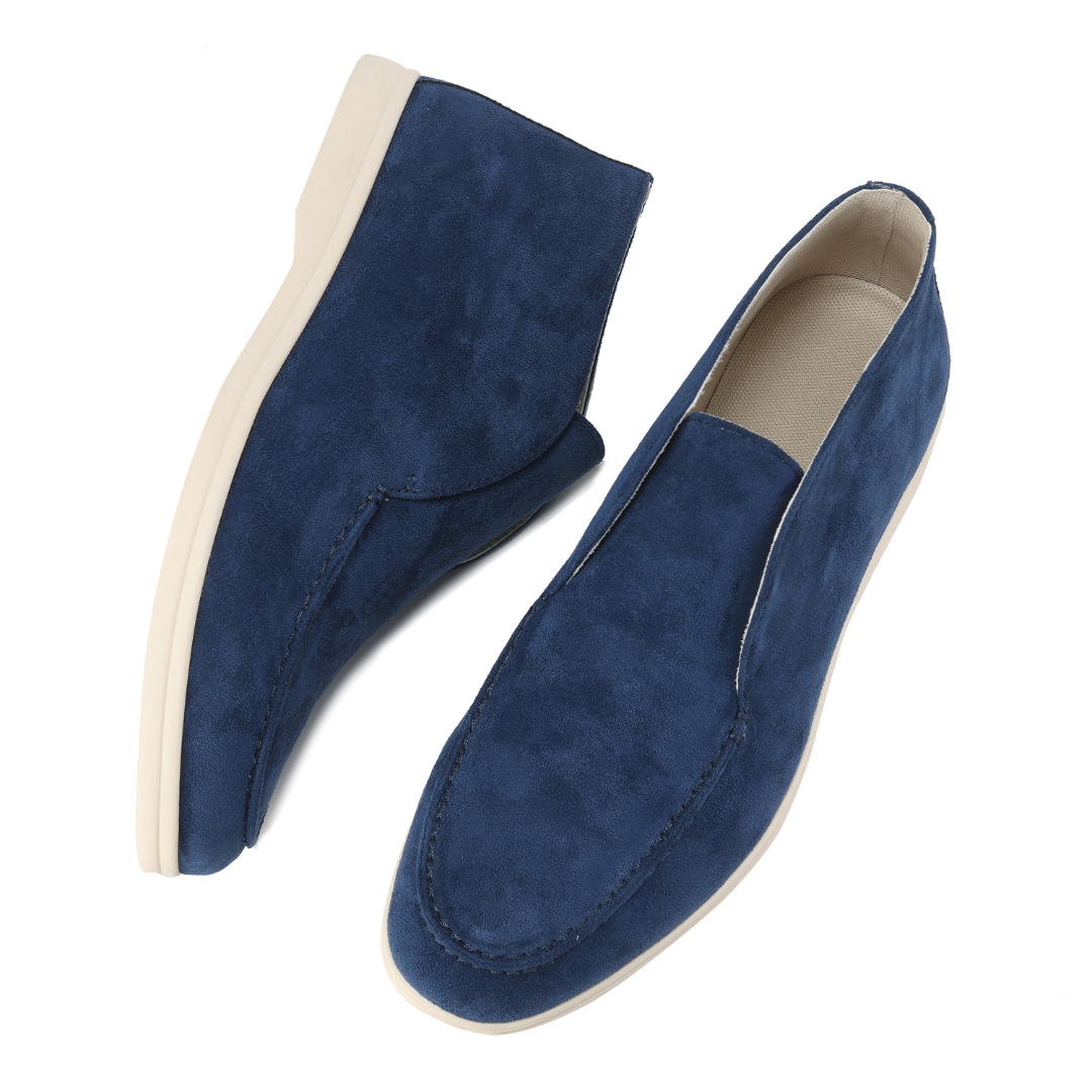 Mocassini alti in camoscio
