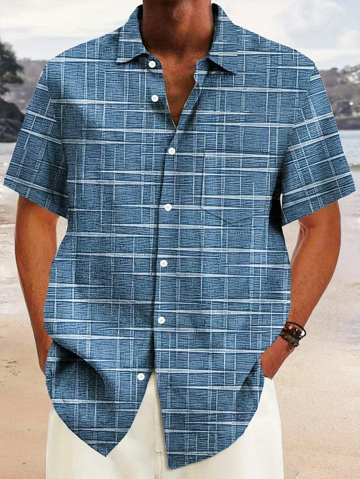 Camicia elegante a righe e quadri