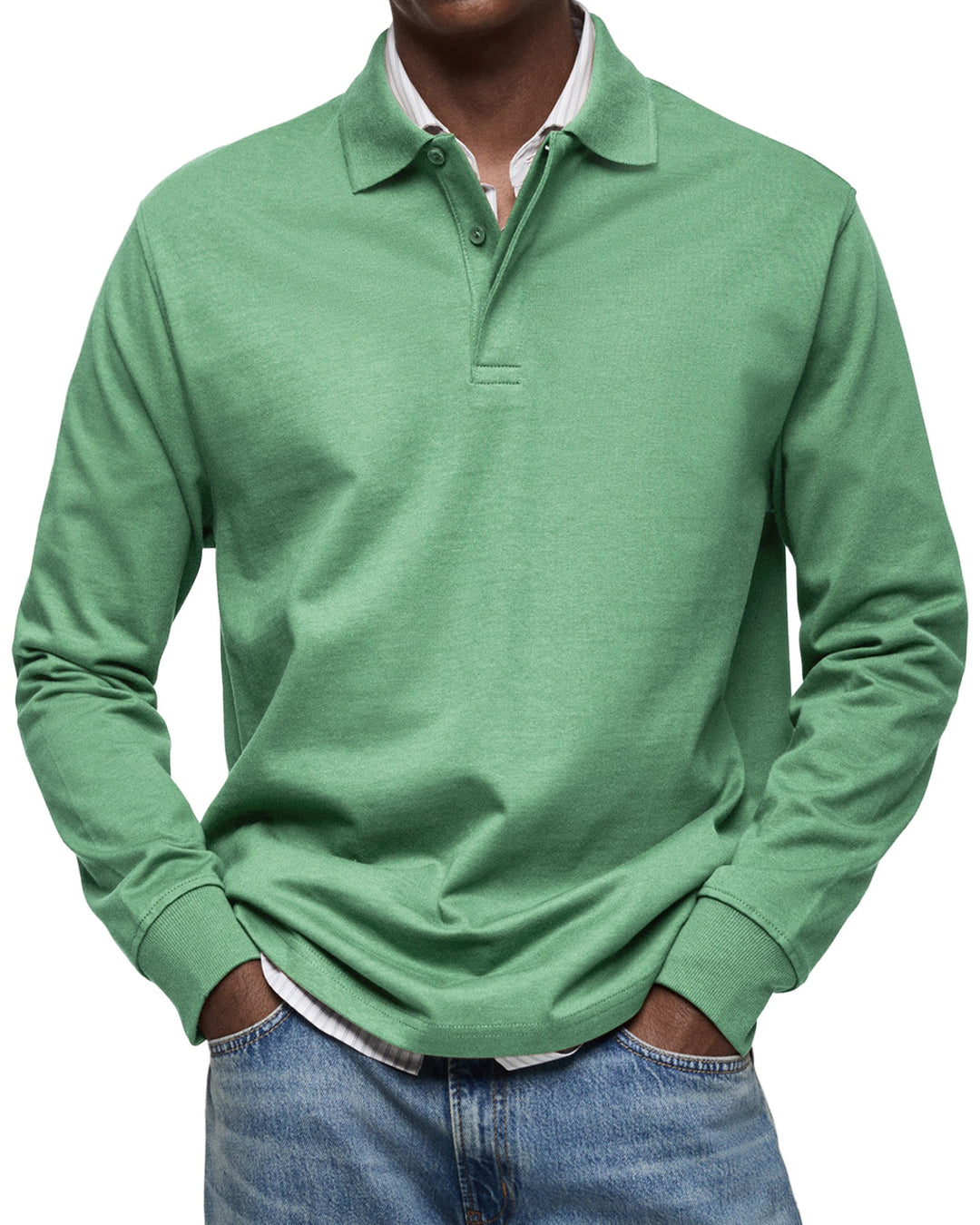 Camicia Poloshirt Casual a Maniche Lunghe