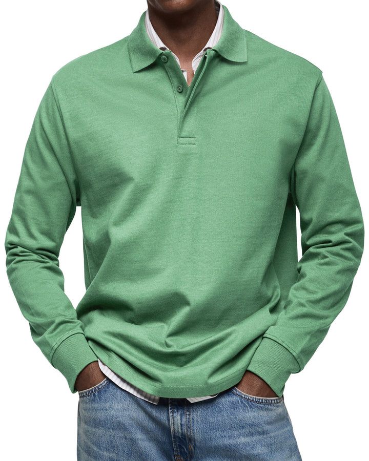 Camicia Poloshirt Casual a Maniche Lunghe