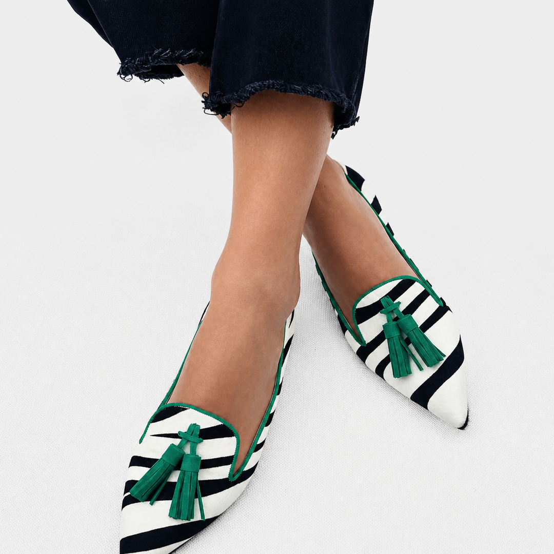 Riane™ | Mocassini Zebra Verde