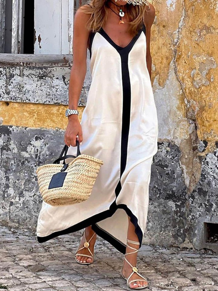 Nancy | Abito Midi Colorblock Stile Lavechic Île