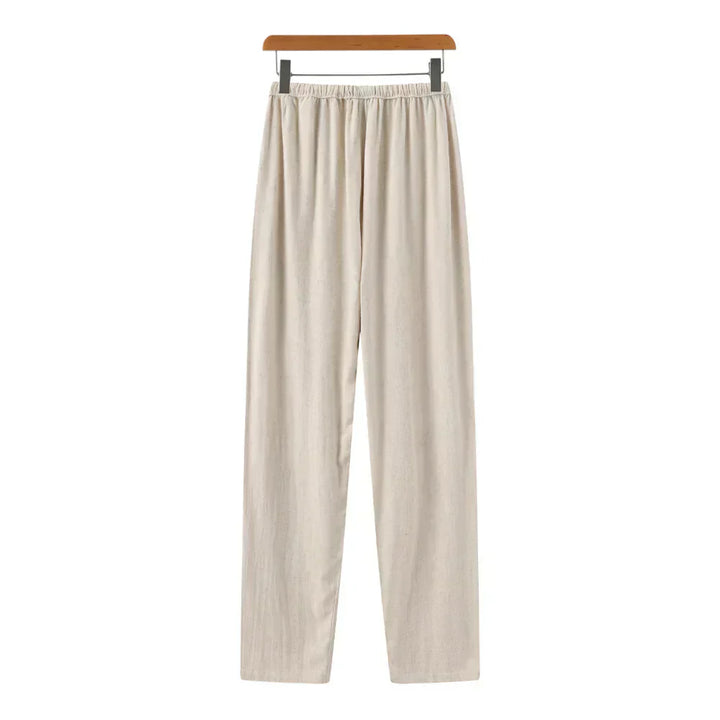 Pantaloni slim in lino