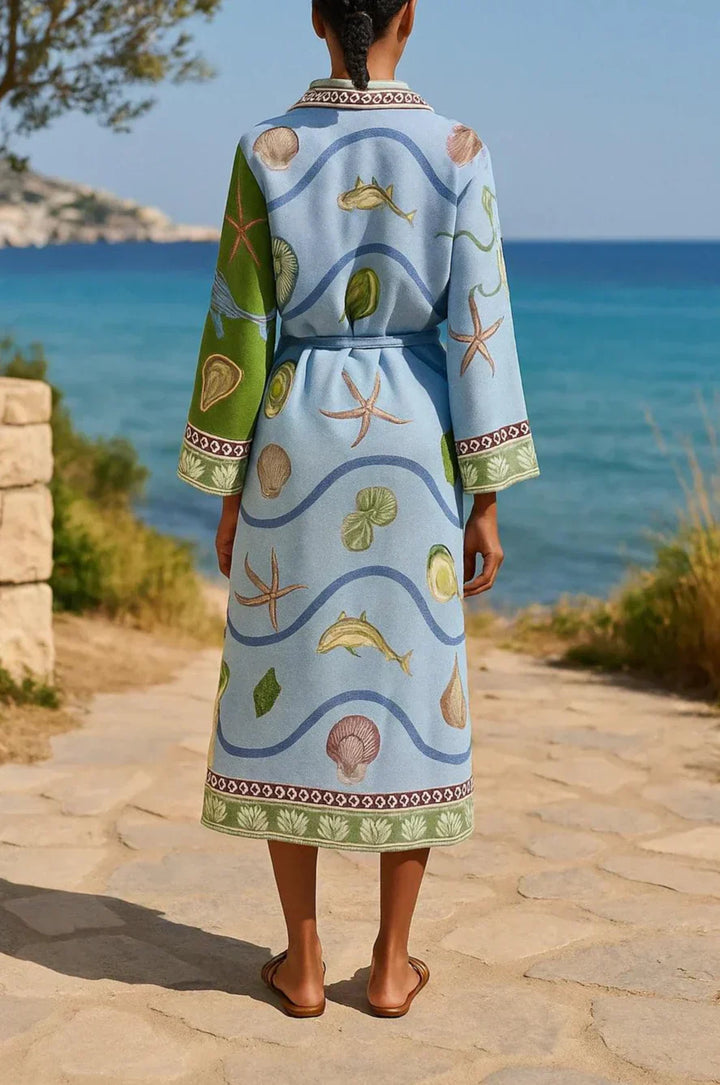 Sandra | Abito Chemise Midi Stampato con Cintura