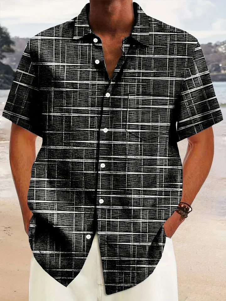Camicia elegante a righe e quadri