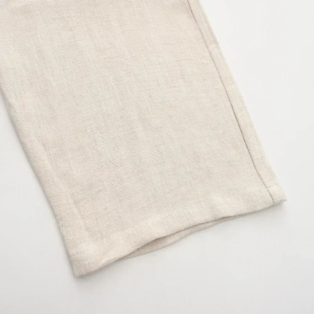 Pantaloni slim in lino