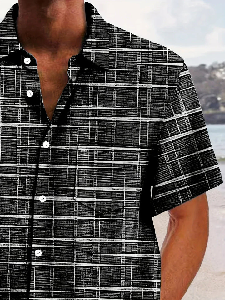 Camicia elegante a righe e quadri