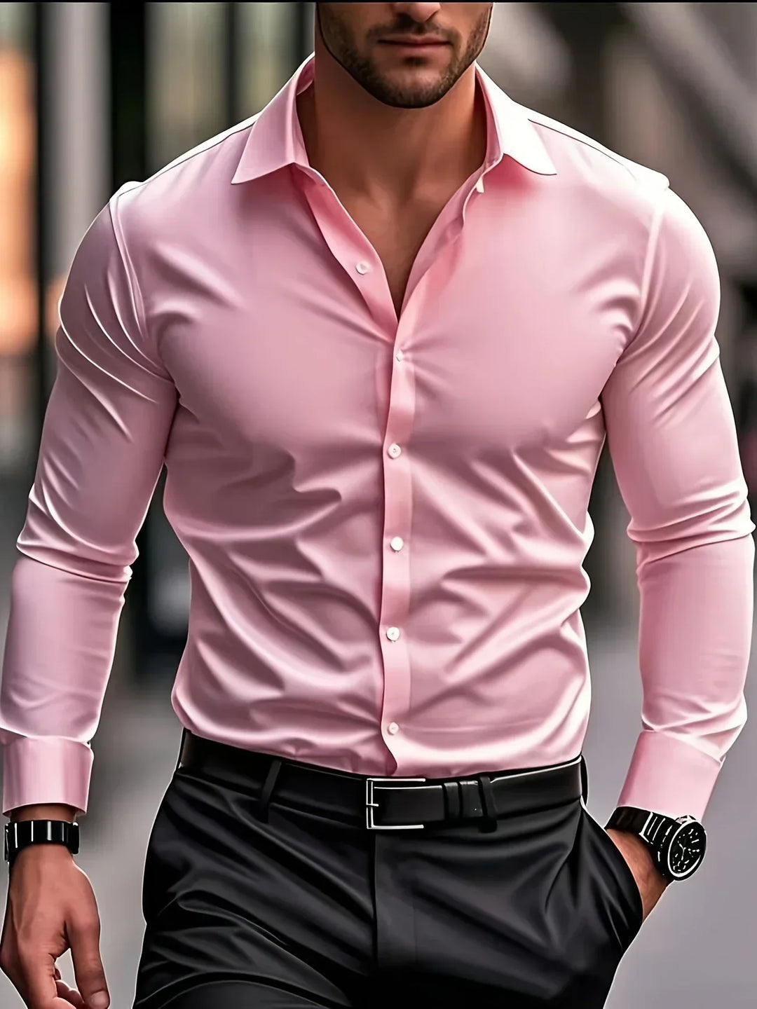 Camicia elegante a maniche lunghe con bottoni