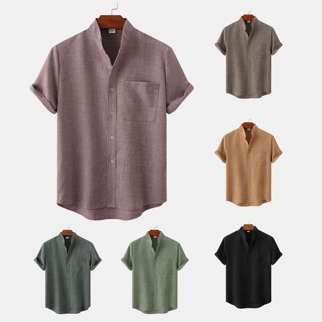 Camicia in cotone unita con bottoni