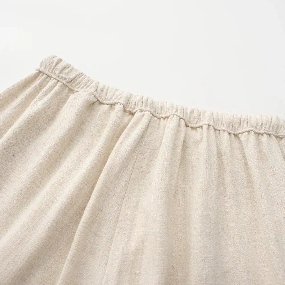 Pantaloni slim in lino