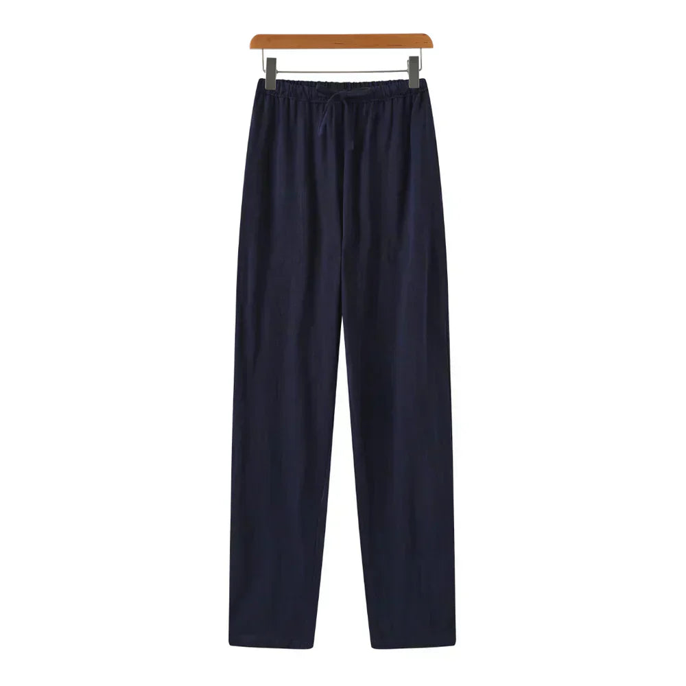 Pantaloni slim in lino