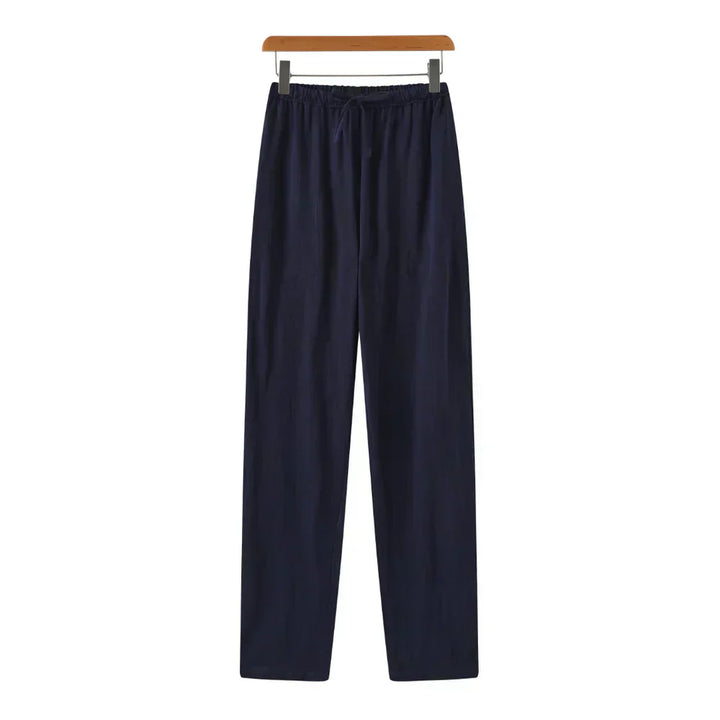 Pantaloni slim in lino