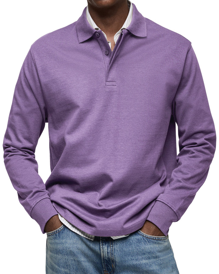 Camicia Poloshirt Casual a Maniche Lunghe