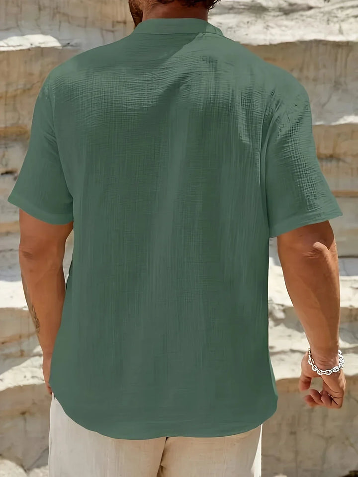 Camicia estiva elegante con colletto alto