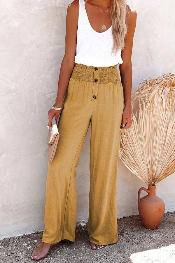 Riana - Pantaloni Relax a Vita Alta