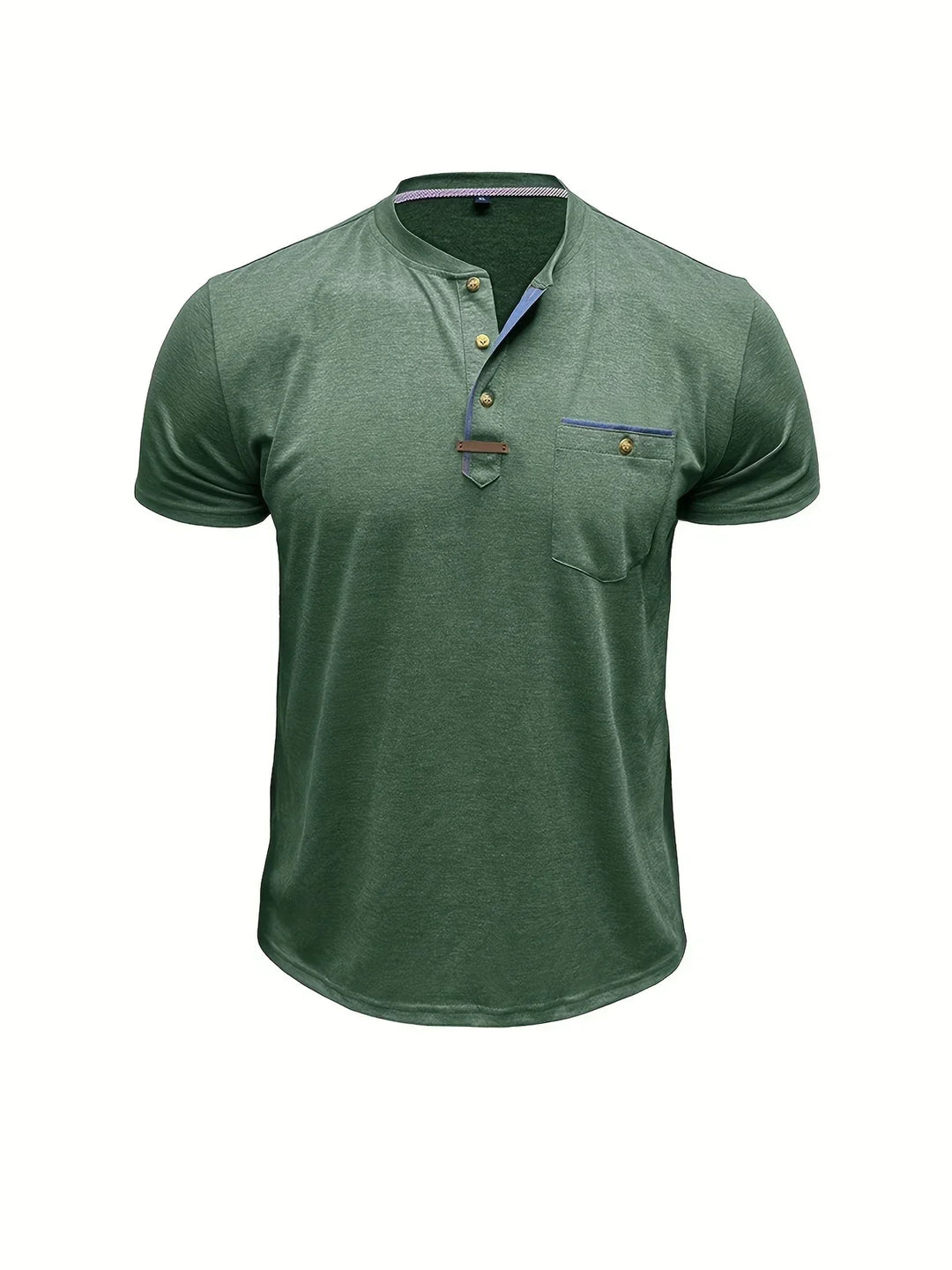 T-shirt elegante con colletto rotondo e tasca