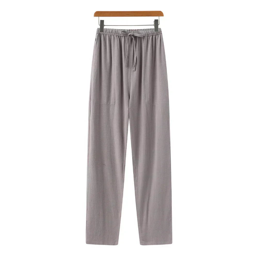 Pantaloni slim in lino