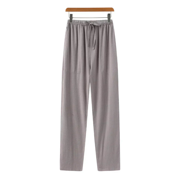 Pantaloni slim in lino