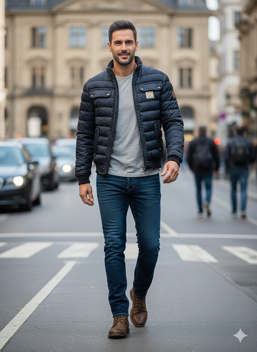 Elegante giacca imbottita urbana