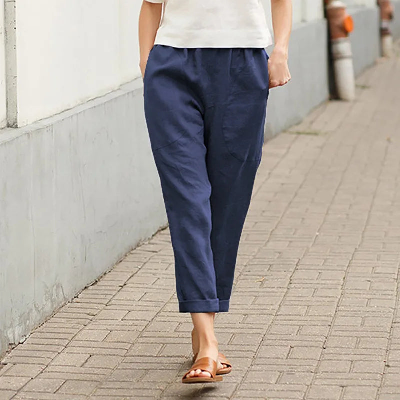 Kriza - Pantaloni a Gamba Larga con Tasche