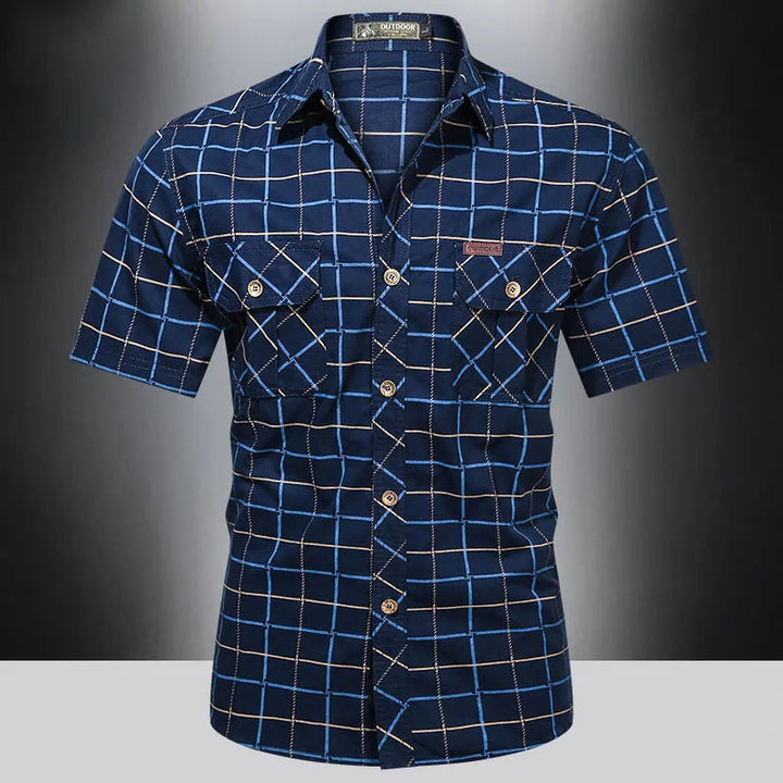 Camicia elegante a maniche corte a quadri