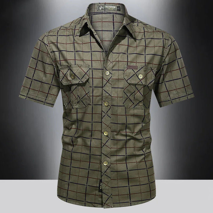 Camicia elegante a maniche corte a quadri