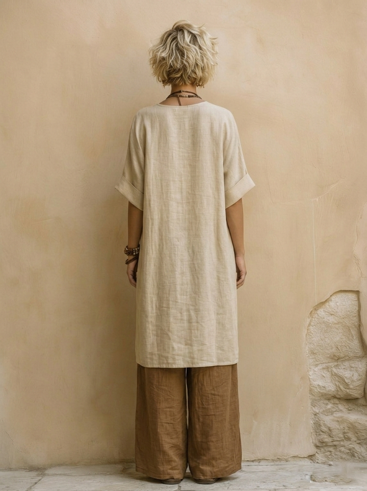 Sophie | Set di tre pezzi in grigio scuro e marrone con stampa tribale