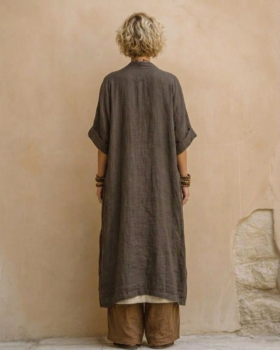 Sophie | Set di tre pezzi in grigio scuro e marrone con stampa tribale