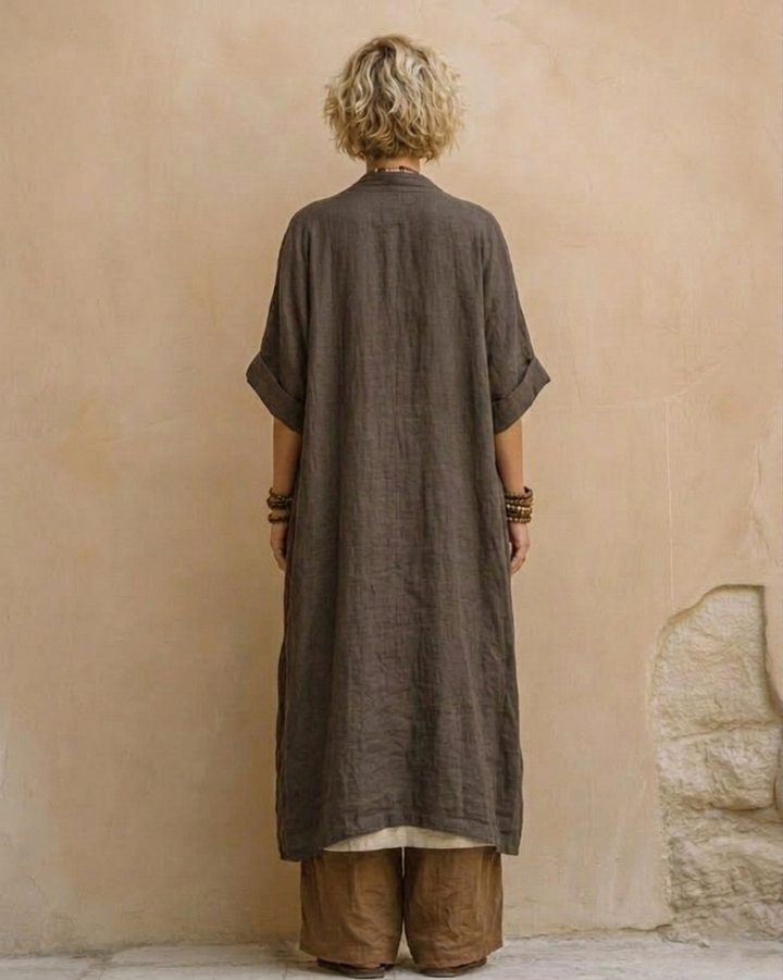 Sophie | Set di tre pezzi in grigio scuro e marrone con stampa tribale