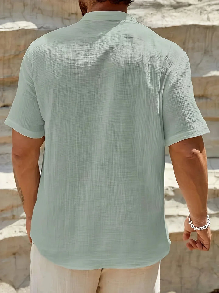 Camicia estiva elegante con colletto alto