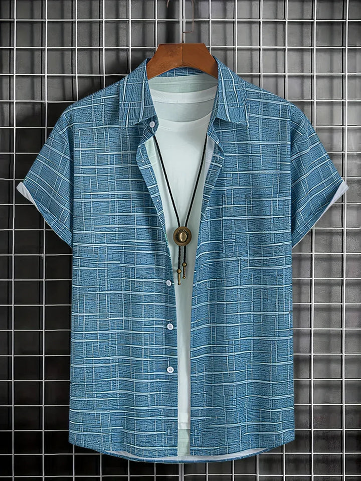 Camicia elegante a righe e quadri