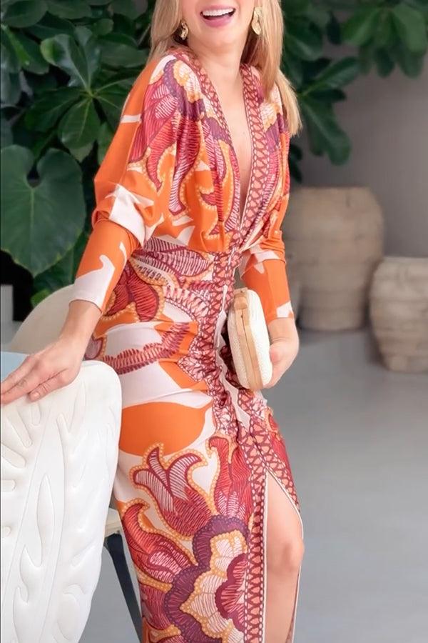 Eva | Abito Midi Dolman Stampato Unico Sun Escape