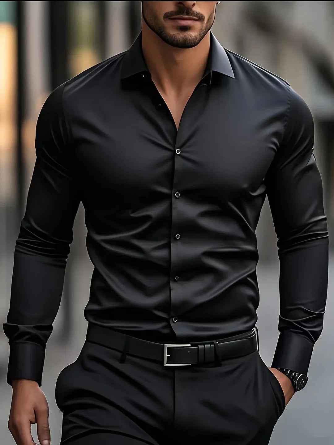 Camicia elegante a maniche lunghe con bottoni