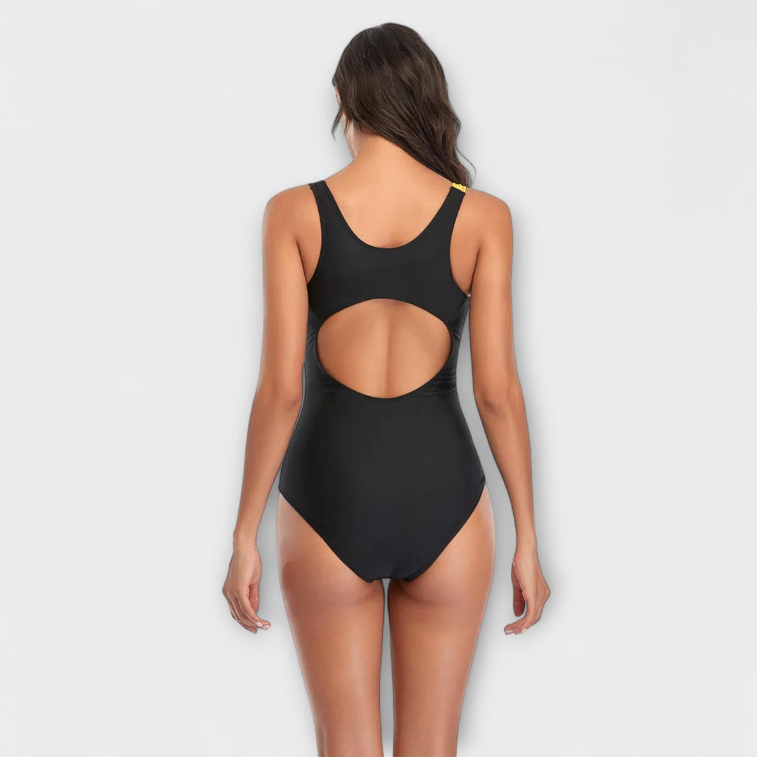 Costume da Bagno Intero Sportivo con Scollo Sulla Schiena
