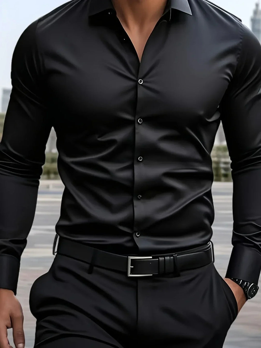 Camicia elegante a maniche lunghe con bottoni