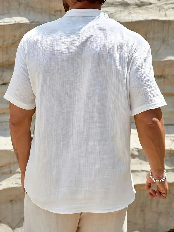 Camicia estiva elegante con colletto alto